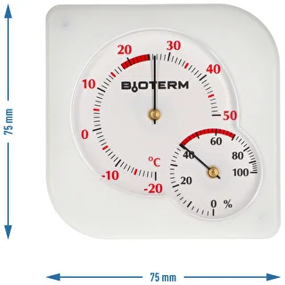 Siseruumide bimetalltermomeeter hügromeetriga (-20 kuni +50 °C), valge – photo 4