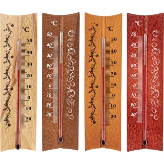 Puidust toatermomeeter (-20 kuni +50 °C), 15 cm, assortii – photo 2
