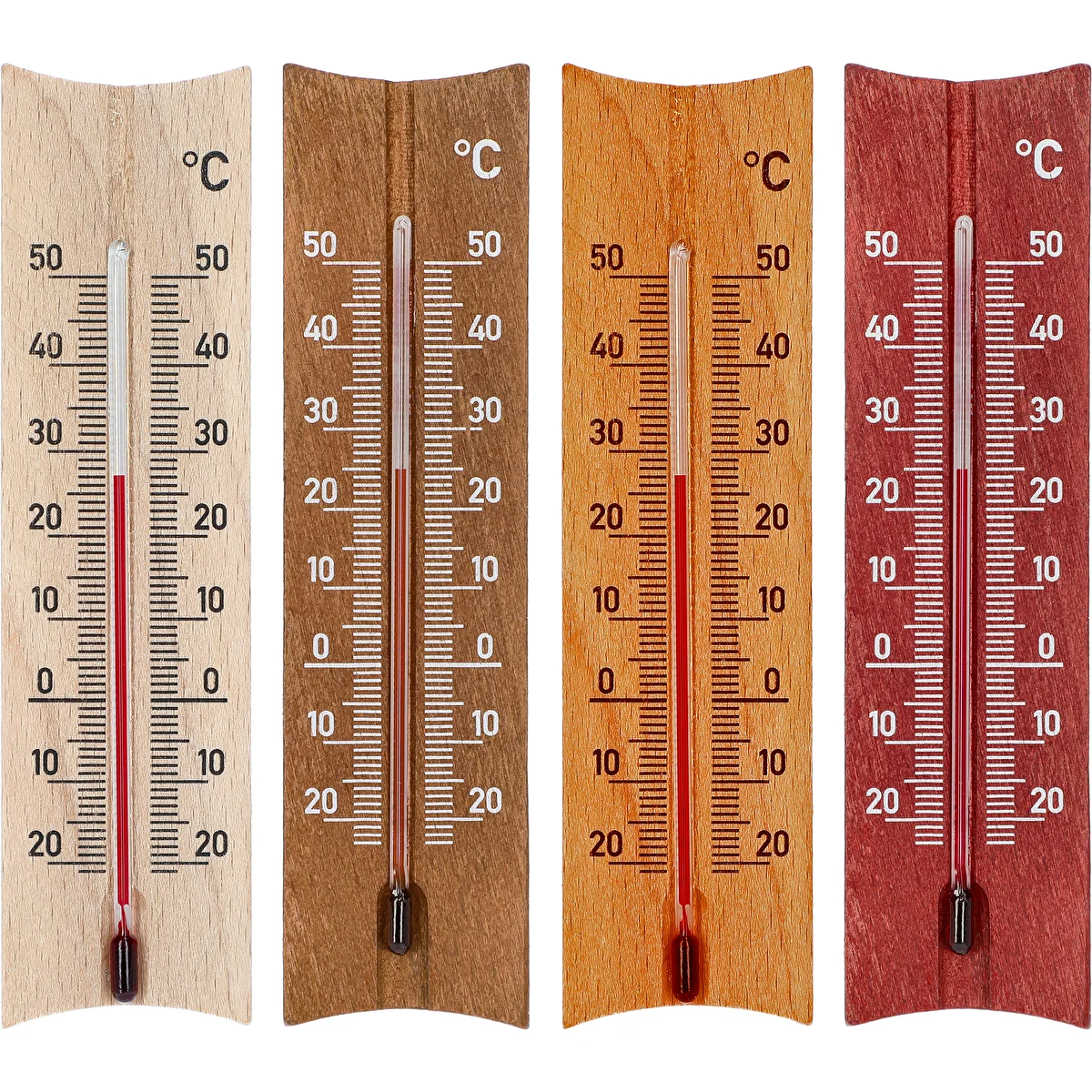 Puidust toatermomeeter (-20 kuni +50 °C), 15 cm, assortii