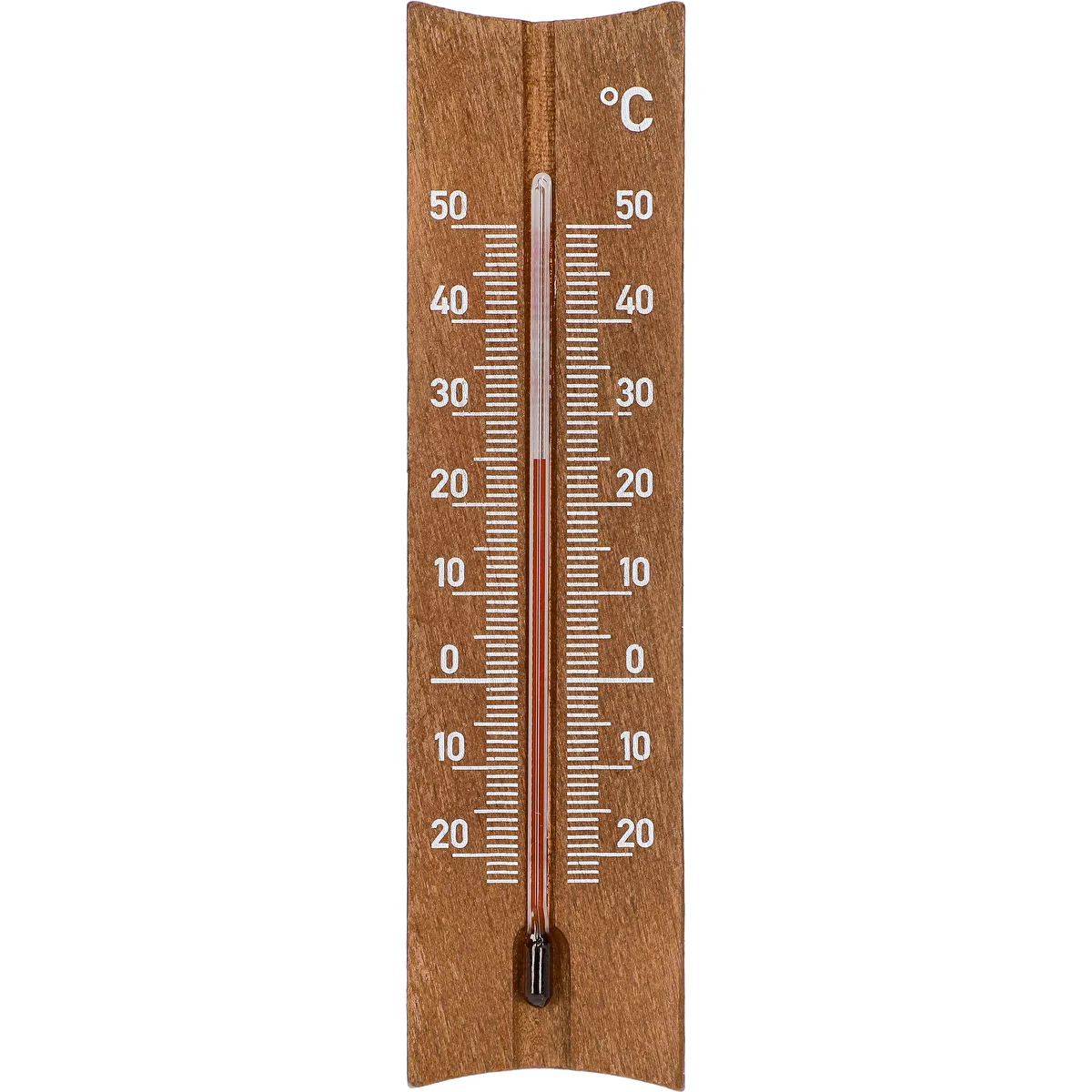 Puidust toatermomeeter (-20 kuni +50°C), tumepruun, 15cm
