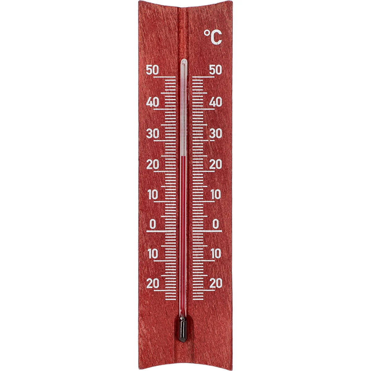 Puidust toatermomeeter (-20 kuni +50 °C), mahagonivärvi, 15 cm