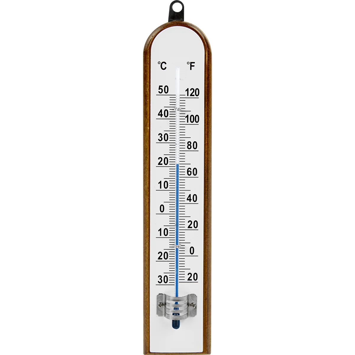 Valge skaalaga toatermomeeter (-30°C kuni +50°C) 20 cm