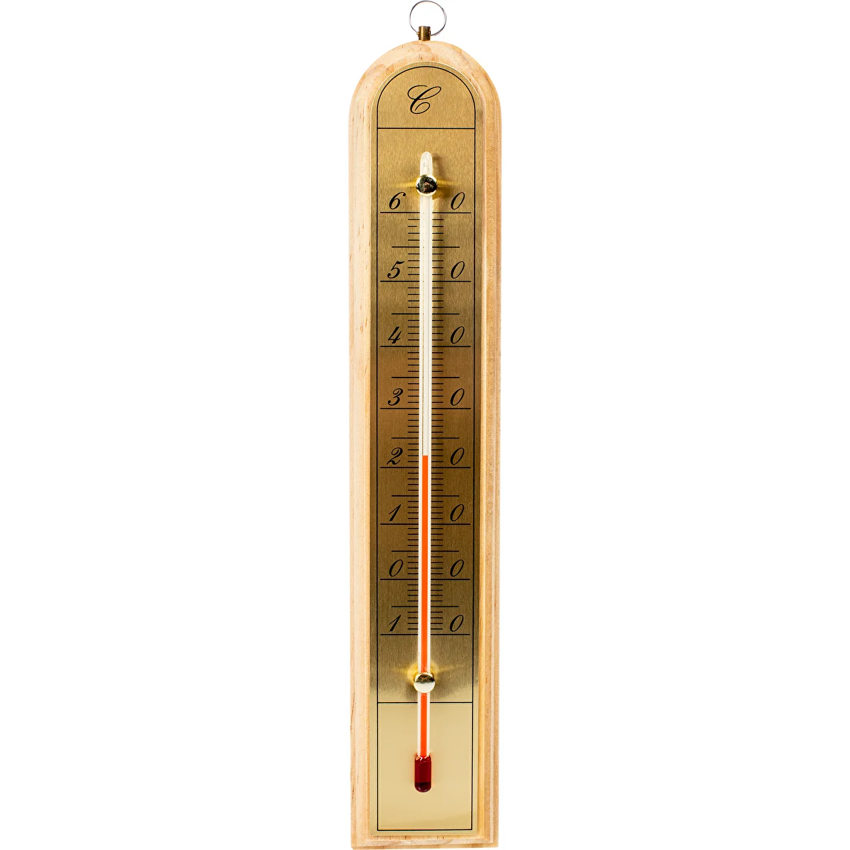 Toatermomeeter kuldse skaalaga (-10 °C kuni +60 °C) 28 cm, assortii