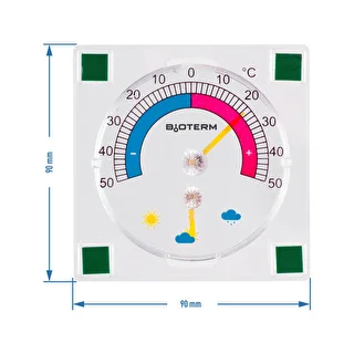Universaalne termomeeter hügromeetriga, läbipaistev, isekleepuv (-50 °C kuni +50 °C) – photo 2