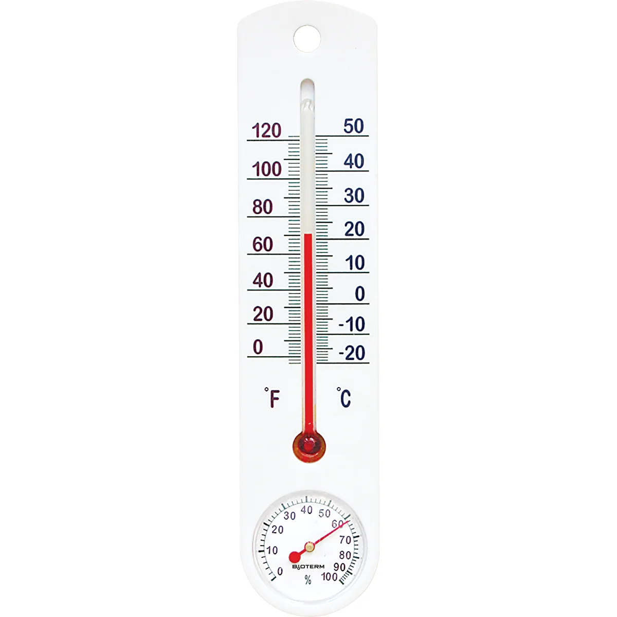 Universaalne valge hügromeetriga termomeeter (-20°C kuni +50°C) 25cm