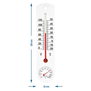 Universaalne valge hügromeetriga termomeeter (-20°C kuni +50°C) 25cm – photo 2