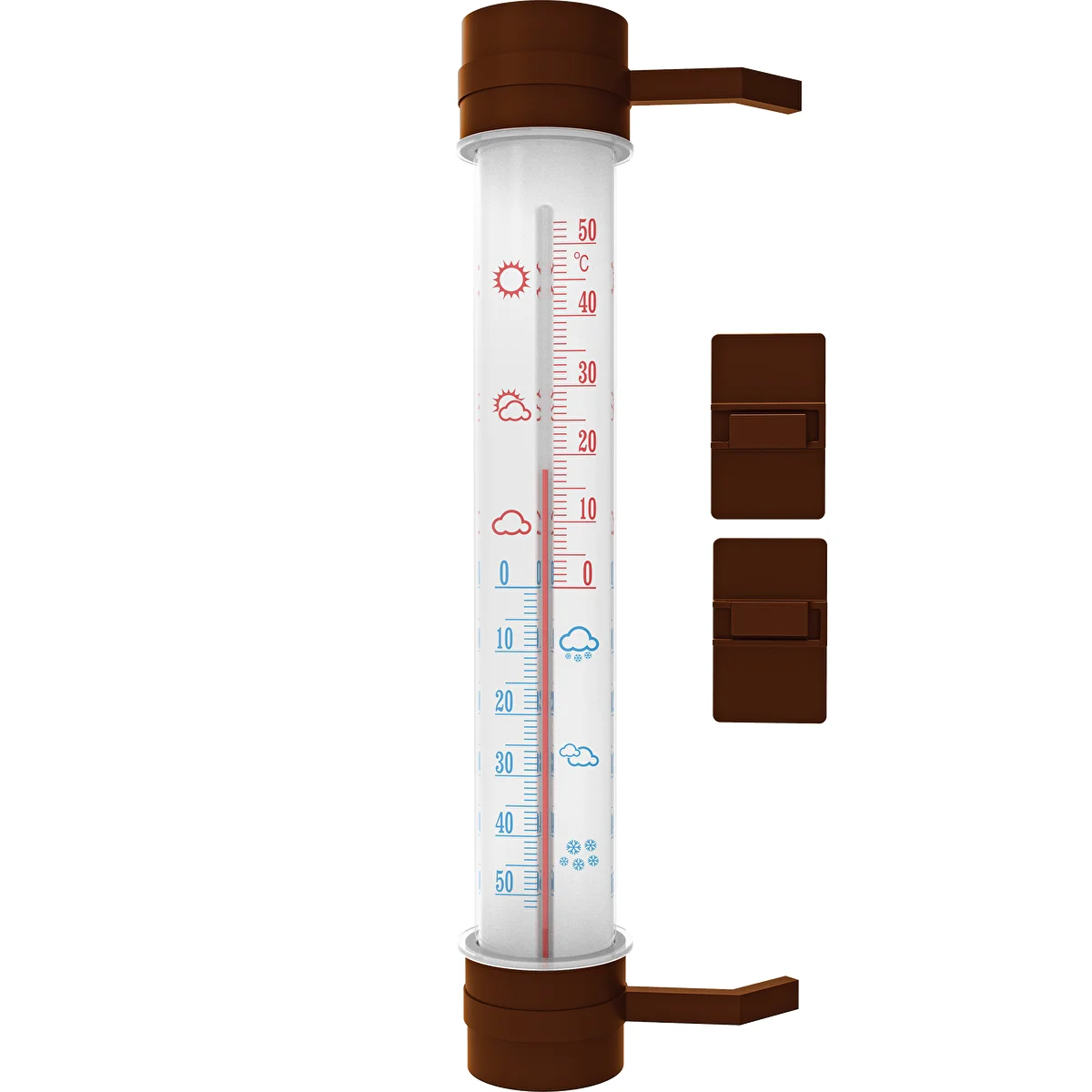 Pruun välistermomeeter (-50°C kuni +50°C) 27 cm
