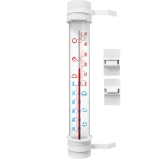 Valge välistermomeeter (-50 °C kuni +50 °C) 27 cm