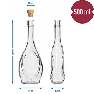 Dekoratiivpudel ICONA 500 ml, seenekujulise korgiga, 1 tk – photo 5