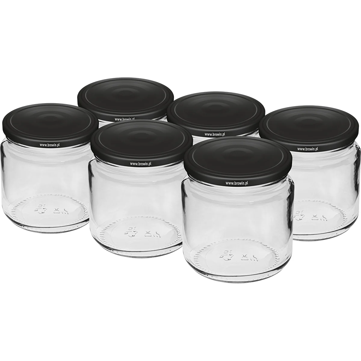 Purk 212 ml Ø66/4 musta keeratava kaanega, 6 tk.