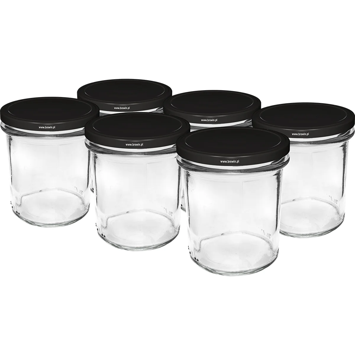 Sirge seinaga purk 350 ml, fi82, must keeratav kaas - 6 tk