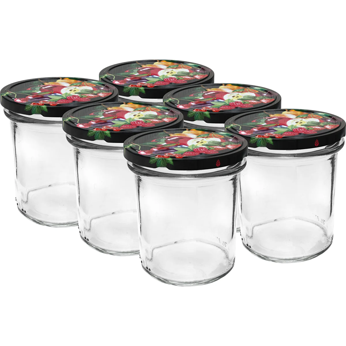 350 ml purk värvilise keeratava kaanega - 6 tk.