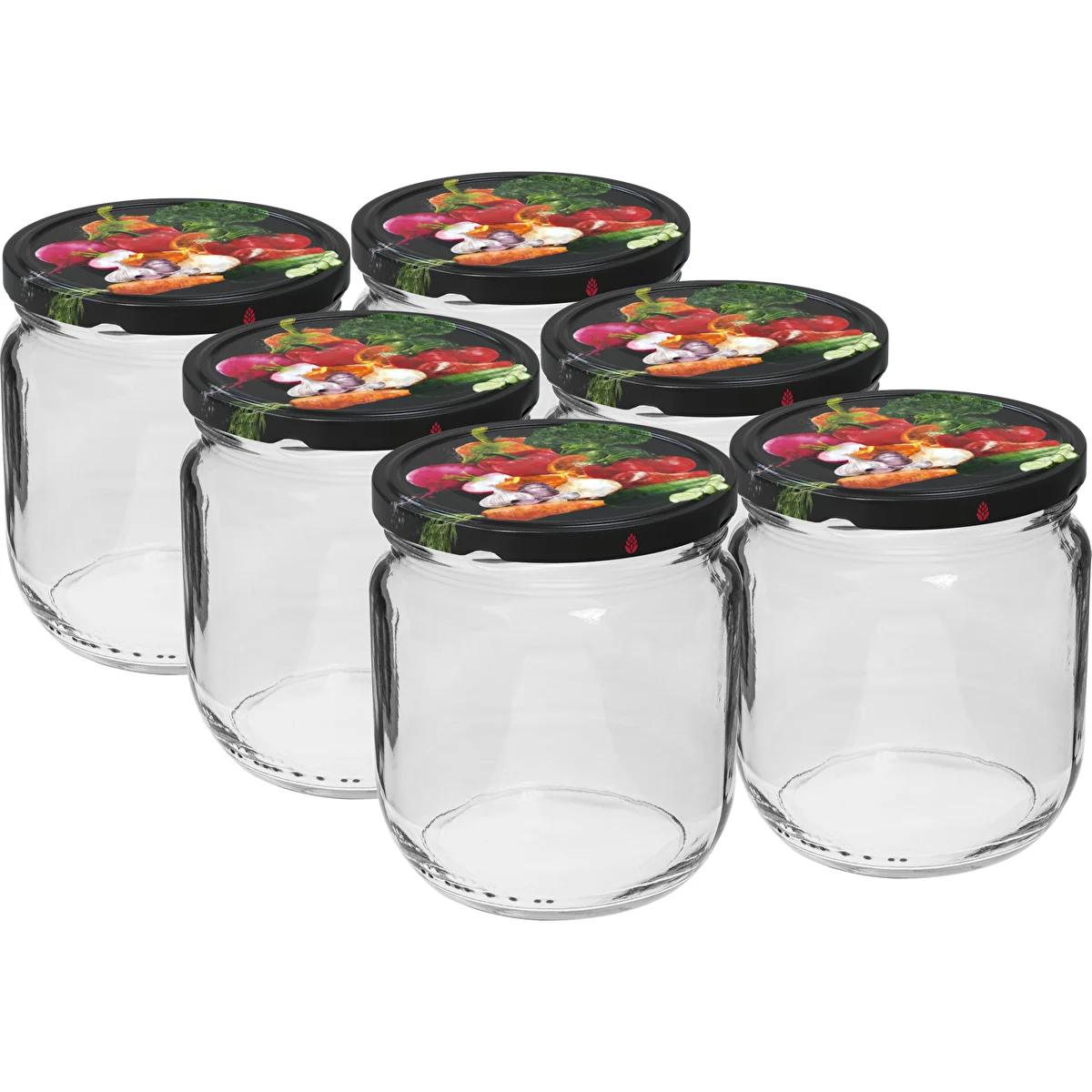 Purk TO Gurken 425 ml, värvilise keeratava kaanega, fi 82/6 - 6 tk.