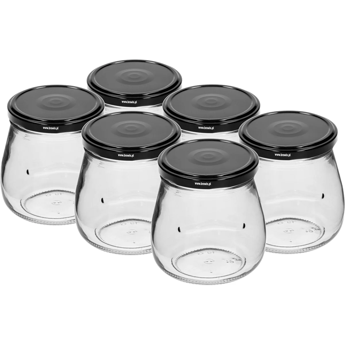 Twist-off 500 ml purk "Pööratud Amfora" musta keeratava kaanega, fi 82/6, 6 tk.