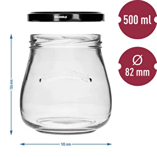 Twist-off 500 ml purk "Pööratud Amfora" musta keeratava kaanega, fi 82/6, 6 tk. – photo 9