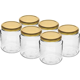 Twist-off-purk, grubasek 580 ml kuldse kaanega fi82/6, 6 tk.