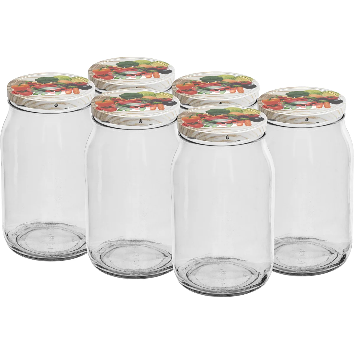 Purk TO 900 ml värvilise keeratava kaanega fi82/6 - 6 tk.