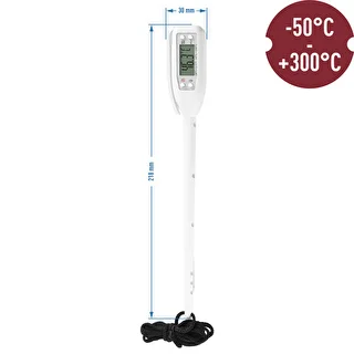 Elektrooniline köögitermomeeter (-50°C kuni +300°C) kaitsevutlariga, valge – photo 2