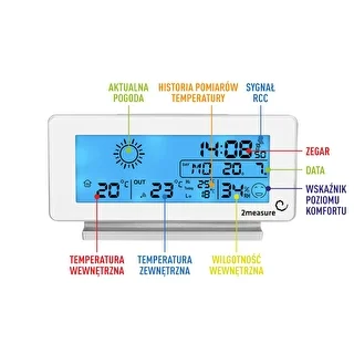 RCC, DCF ilmajaam – elektrooniline, juhtmevaba, taustvalgustusega andur, valge – photo 7