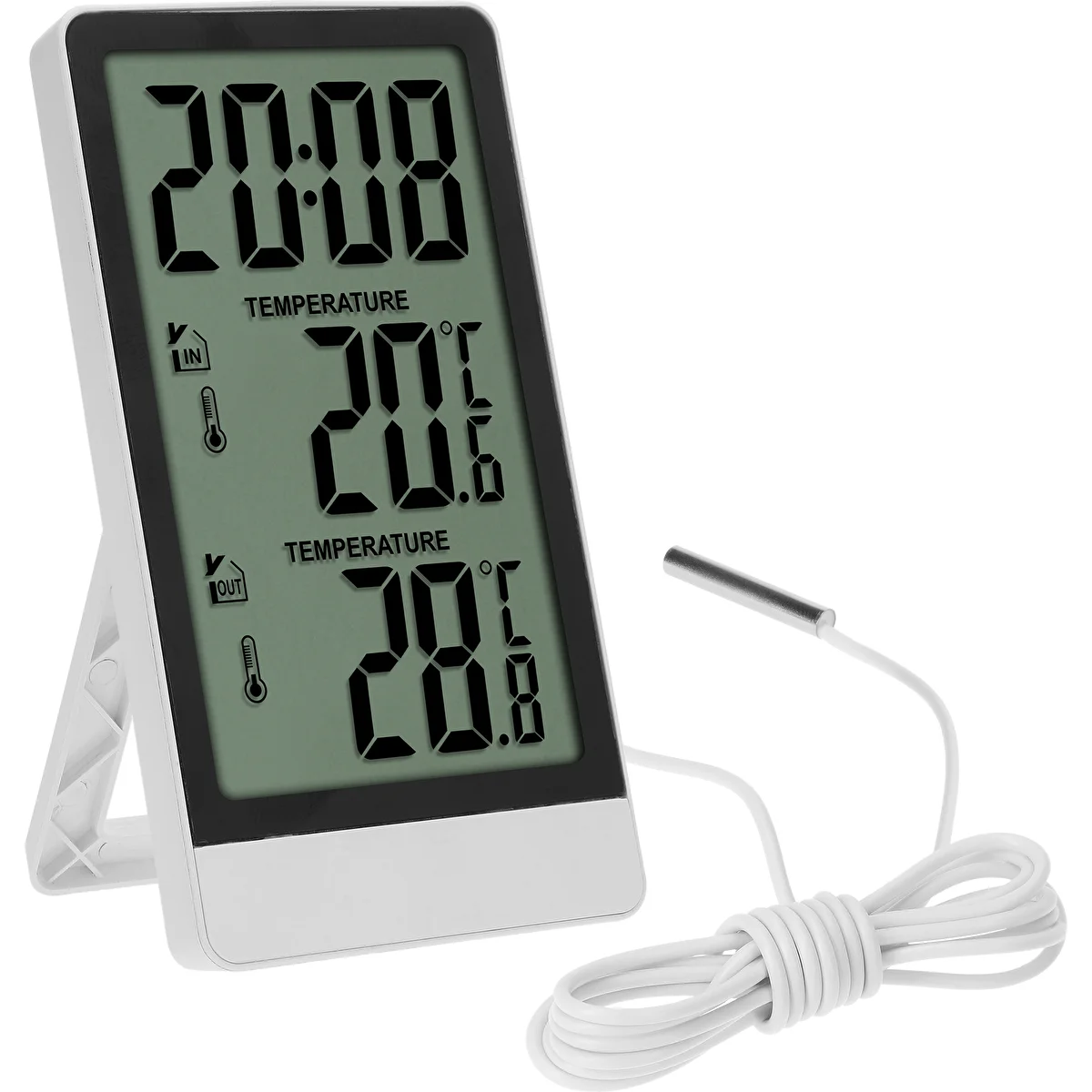 Soensi elektrooniline termomeeter – sondiga, valge