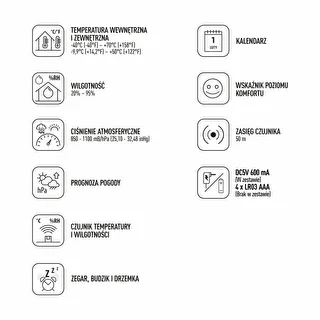 Ilmajaam (RCC,DCF) - elektrooniline, juhtmevaba, taustvalgustusega, anduriga, valge – photo 9