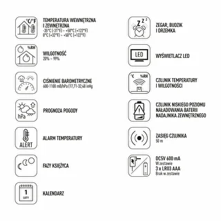 Elektrooniline ilmajaam – juhtmevaba, anduriga, must – photo 12