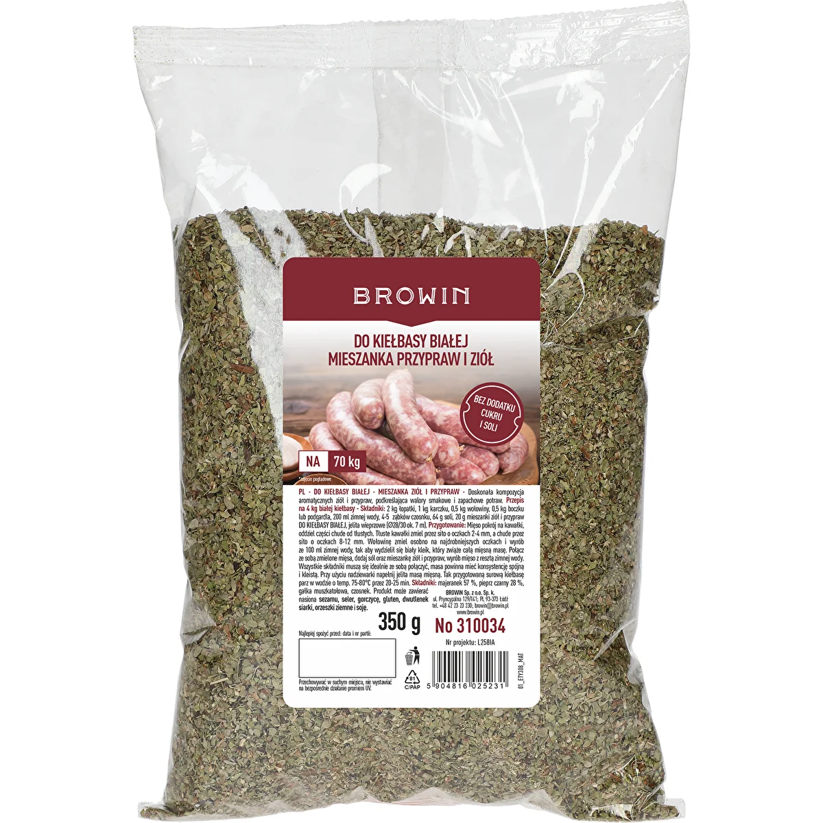 Valgele vorstile - maitseainete ja ürtide segu, 350 g