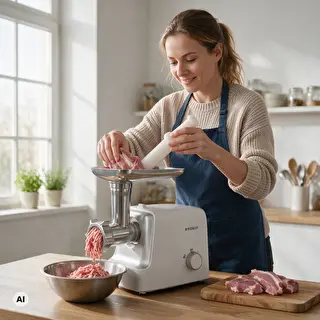 Lihamasin koos hakkija, püreestaja ja vorstitoppijaga, 1500 W – photo 7