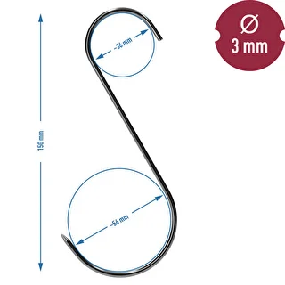Suitsutuskonksud - S-kujulised, teritatud, 3 mm x 150 mm, 15 tk – photo 7