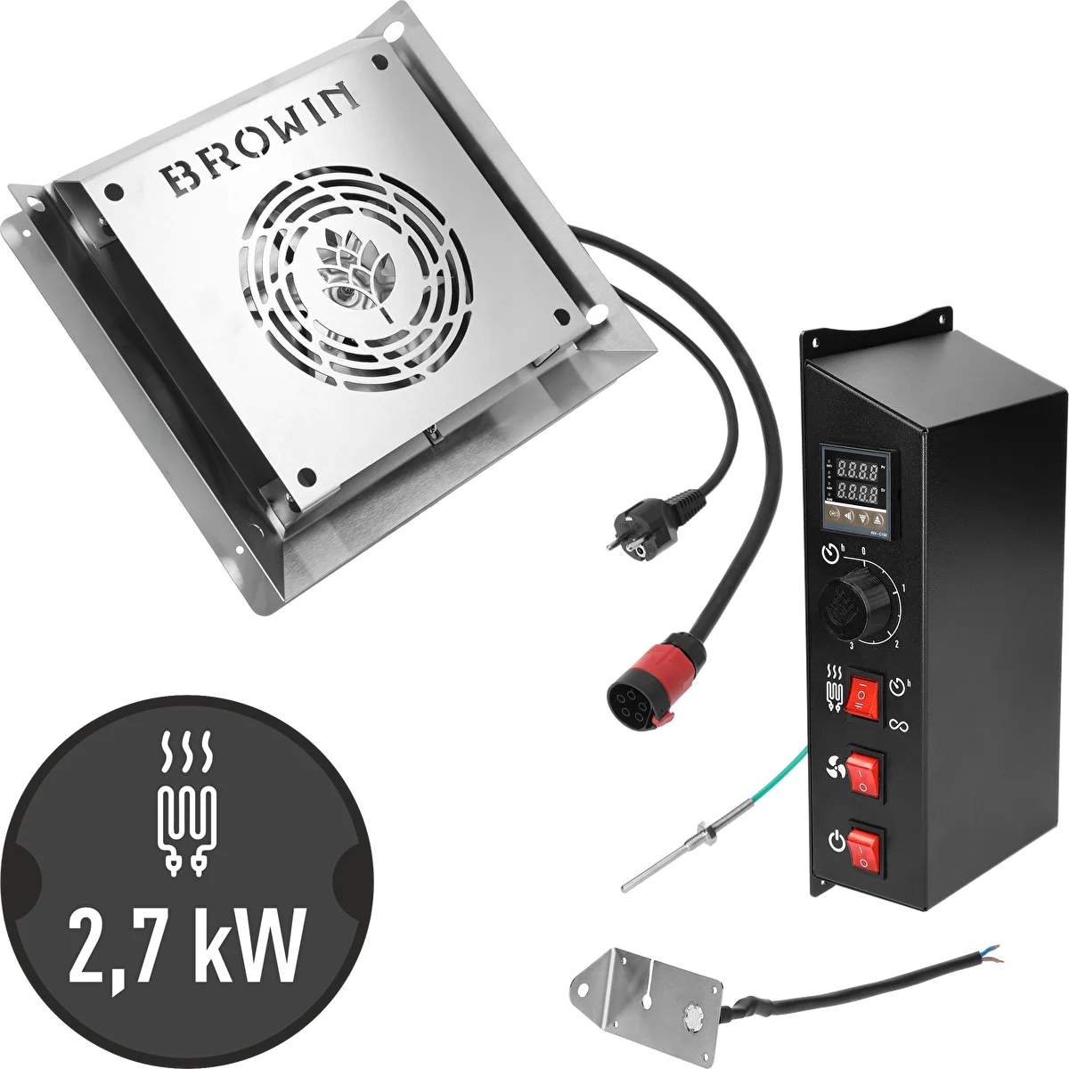 Moodulite komplekt digitaalse termostaadiga – dragON 2,7 kW, aias kasutatavatele suitsuahjudele
