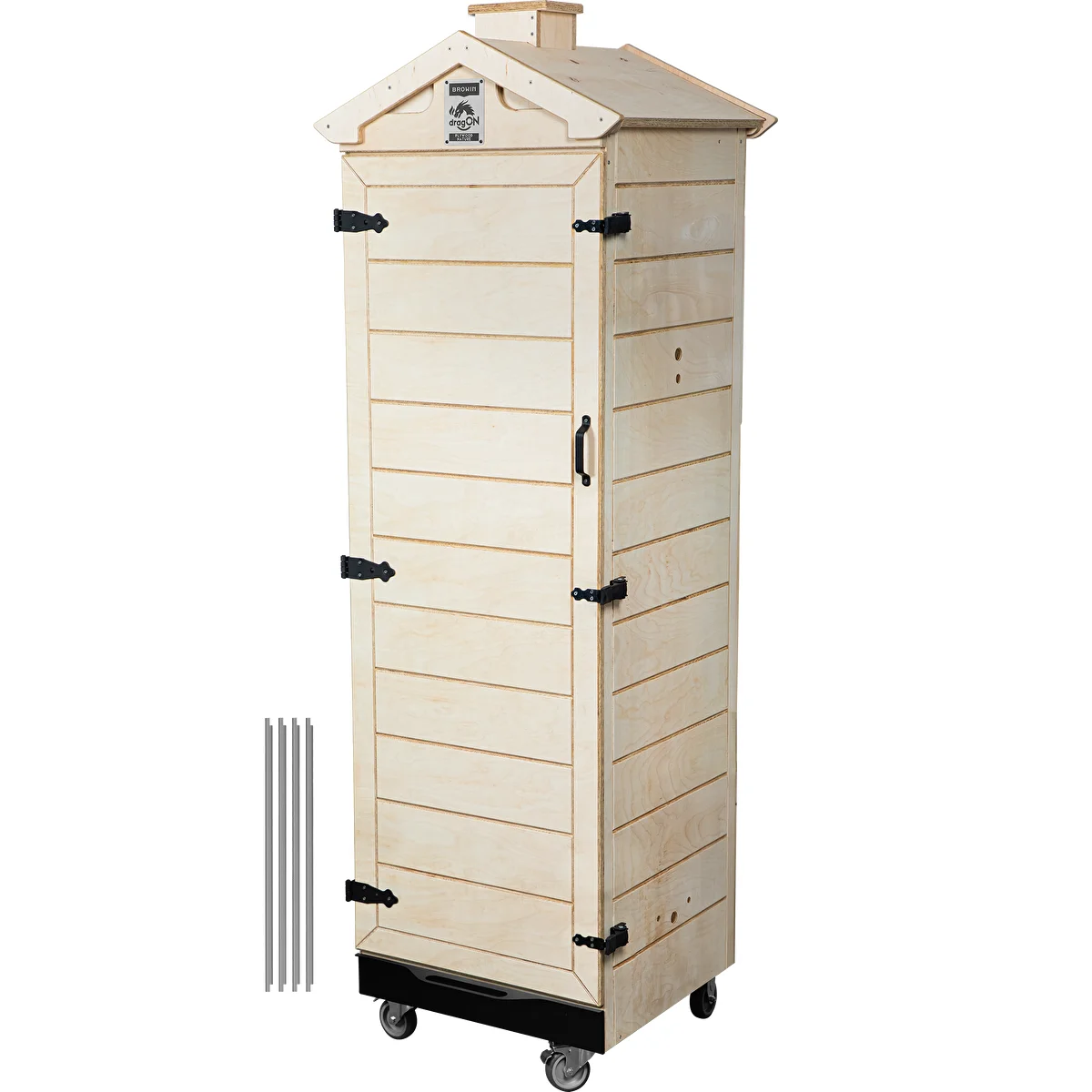 Sertifitseeritud vineerist suitsutuskamber, raamita, 320 L, ratastel