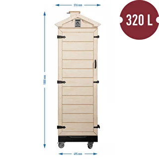Sertifitseeritud vineerist suitsutuskamber, raamita, 320 L, ratastel – photo 4