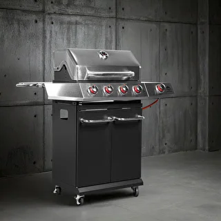 Gaasgrill dragON BBQ101, 11,7 kW, must-hõbedane – photo 4
