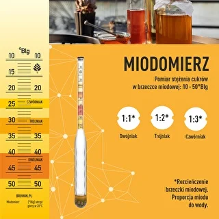Purunemiskindel mõdu hüdromeeter koos proovitoruga, mõõtevahemik 10–50°Blg – photo 6