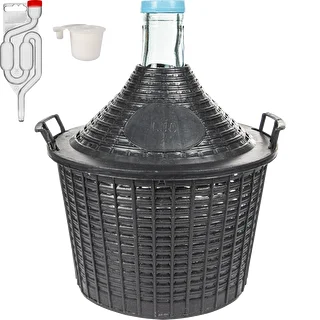Veinitegemise komplekt Basic: 10 L klaasist demižon plastikust korvis, koos korgi ja käärimislukuga