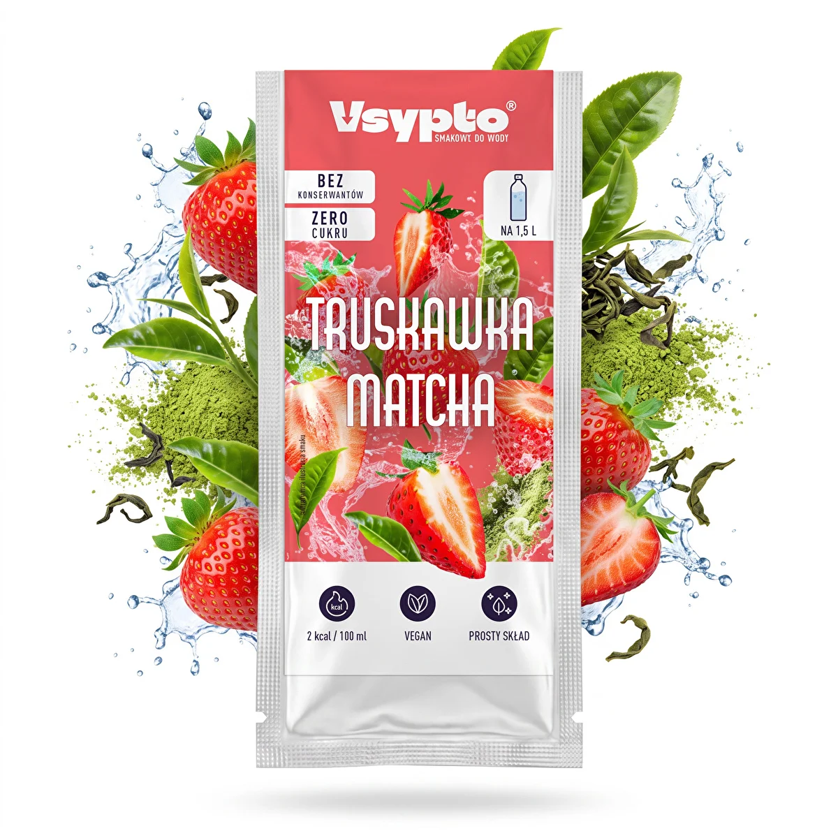 VSYPTO maitsega Maasika-matcha, 9 g