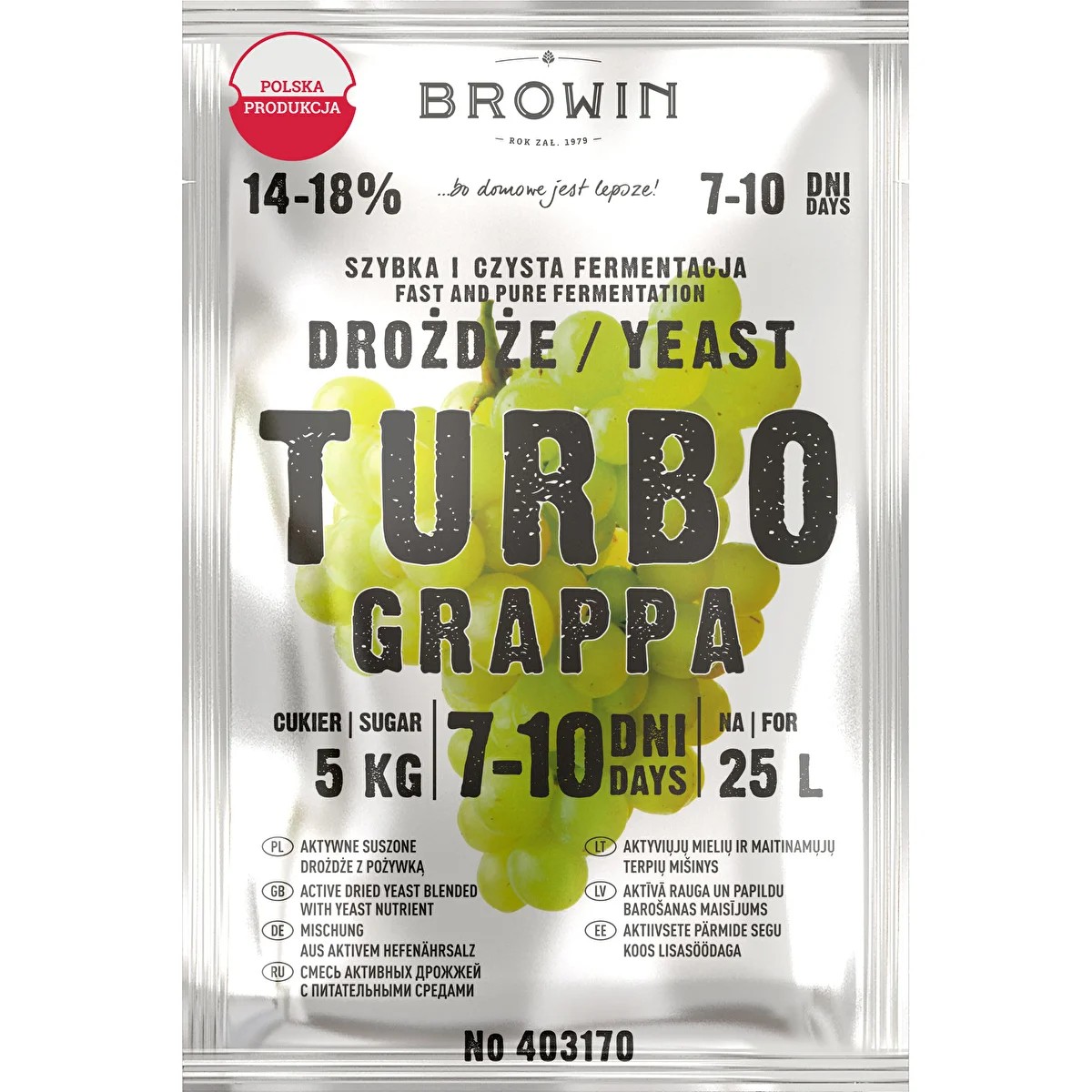 Piirituspärm Turbo Grappa 7-10 päeva