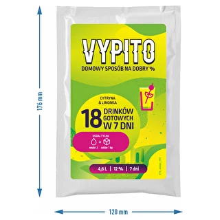 VYPITO 12%, kotike 18 drinki jaoks - Sidrun & laim, 126 g – photo 4