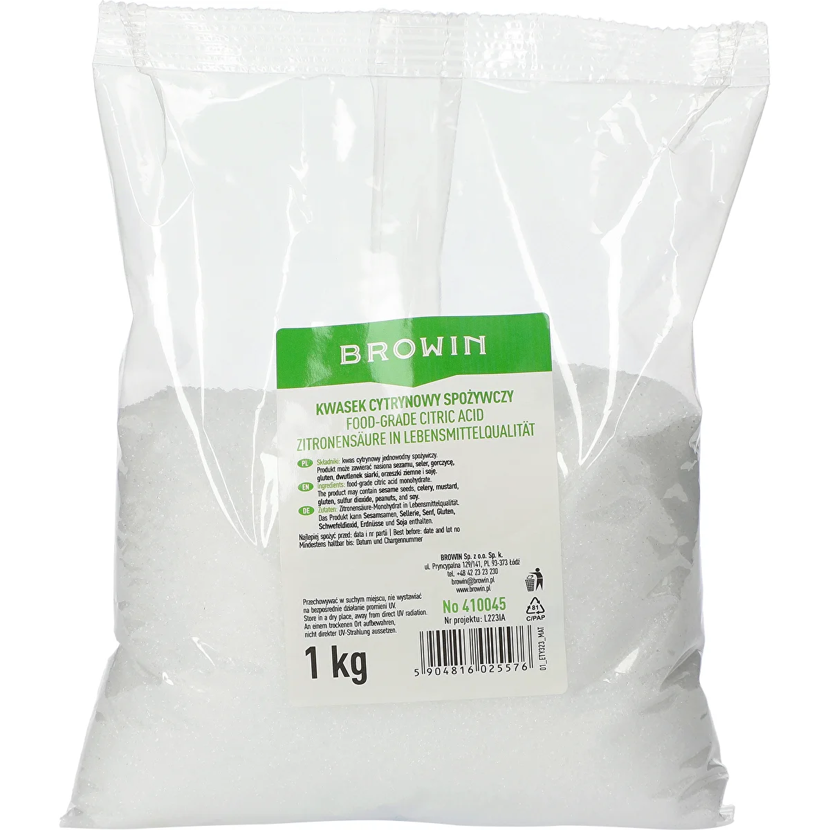 Toidukõlblik sidrunhape, 1 kg