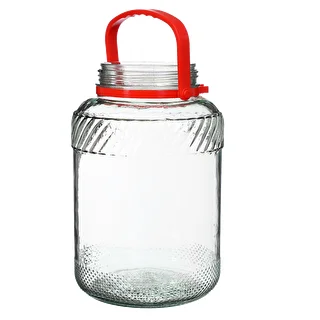 5 L klaaspurk plastikust kaanega – photo 2
