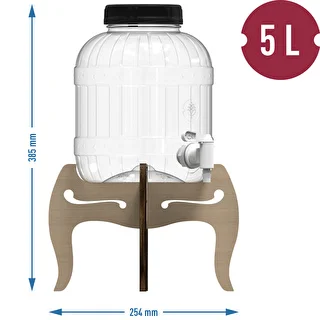 Purunemiskindel 5L kraaniga purk koos kahepoolse puidust alusega – photo 12