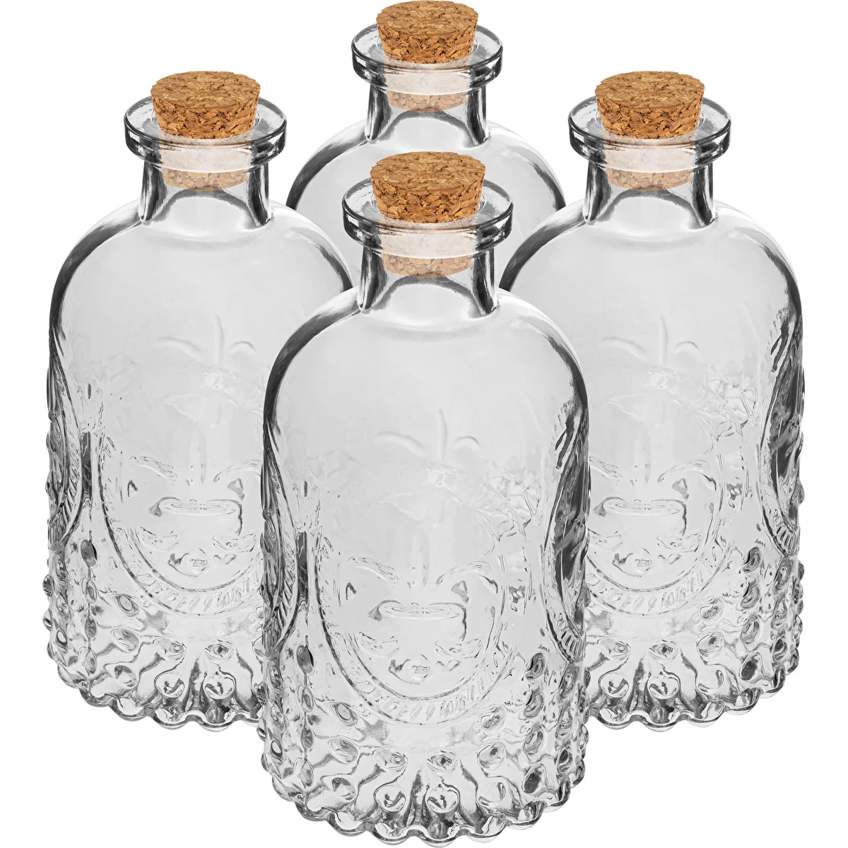 Komplekt pudelikesi korkidega, 240 ml – 4 tk.