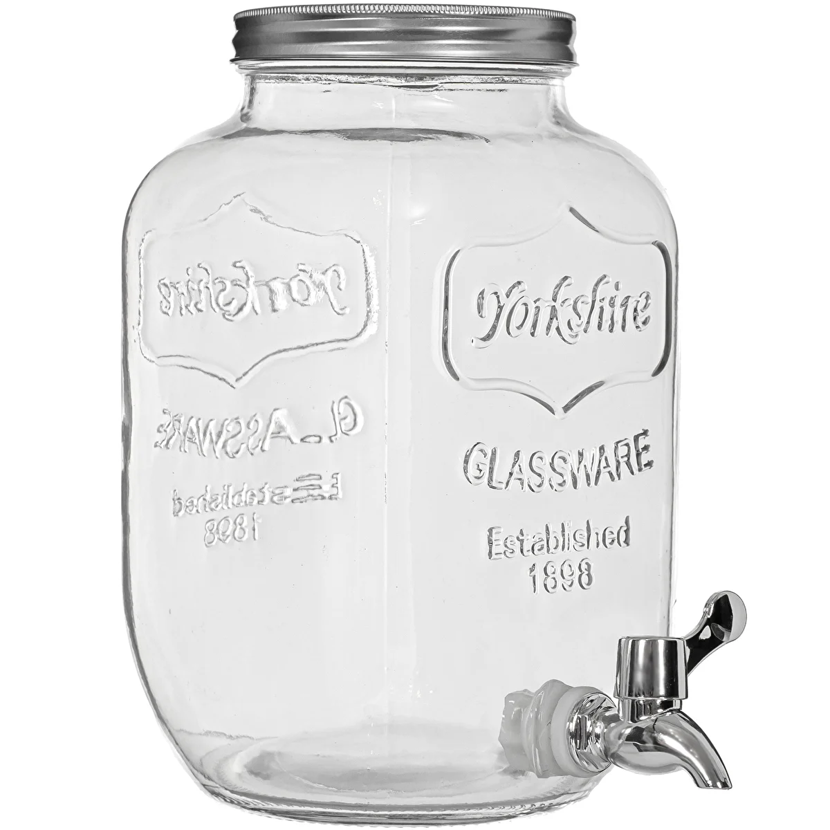 Limonaadipurk, kraaniga - klaasist, 4 l