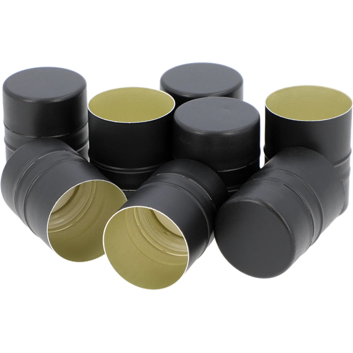 Kruvikork pudelitele fi28/38, must, 8 tk.
