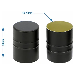 Kruvikork pudelitele fi28/38, must, 8 tk. – photo 4