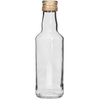Klassikaline 200 ml pudel, kuldne keeratav kork fi 28, 1 tk