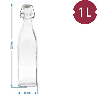 1 l pudel hermeetilise klambrikorgiga – ruudukujuline – photo 2