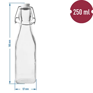 Hermeetiline ruudukujuline pudel 250 ml – photo 2