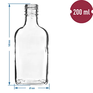 Plaskukujuline likööripudel 200 ml - 10 tk. – photo 4