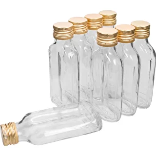 Likööripudel taskupudel 100 ml + keerkork 8 tk.